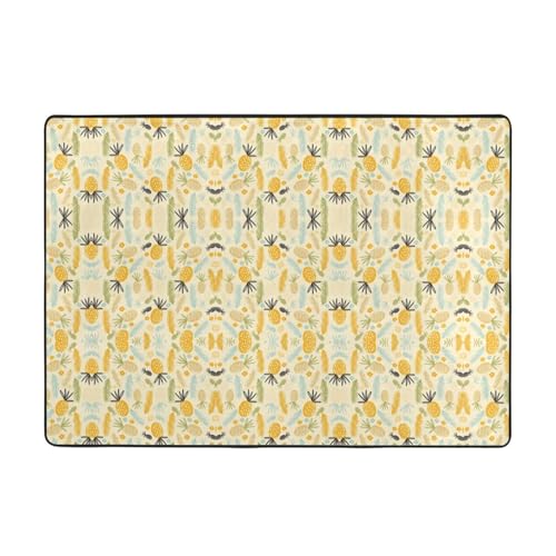 Teppich mit Ananas-Muster, 203 x 147 cm, bedruckter Teppich, weicher Flanellstoff, geeignet für verschiedene Umgebungen von CarXs