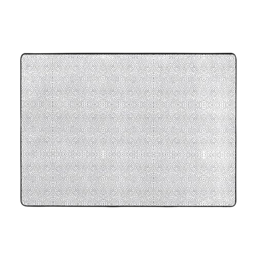 Teppich mit schwarzen und weißen Punkten, 203 x 147 cm, bedruckter Teppich, weicher Flanellstoff, geeignet für verschiedene Umgebungen von CarXs