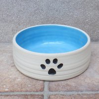 Individuelle Hund Oder Welpe Extra Große Futterschale Handgemachte Steinzeug Keramik Hand Geworfen von CaractacusPots