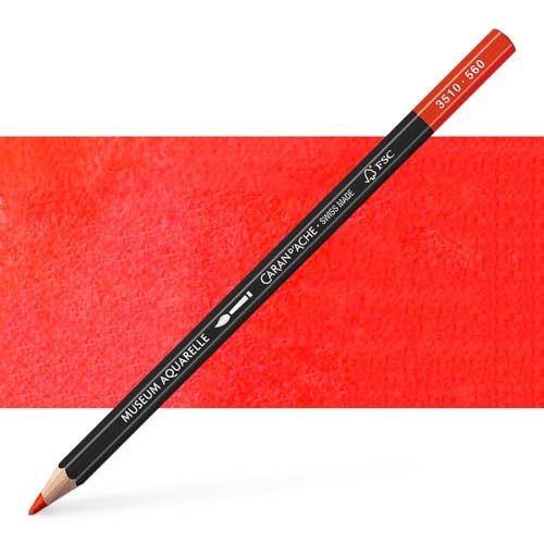 Caran d'Ache Museum Aquarelle Bleistift Museum Aquarelle Bleistift 3510.560/ NR 560 LIGHT CADMIUM RED/HELLKADMIUMROT-FSC (1 Stück/ (Pack of 1) von Caran d'Ache