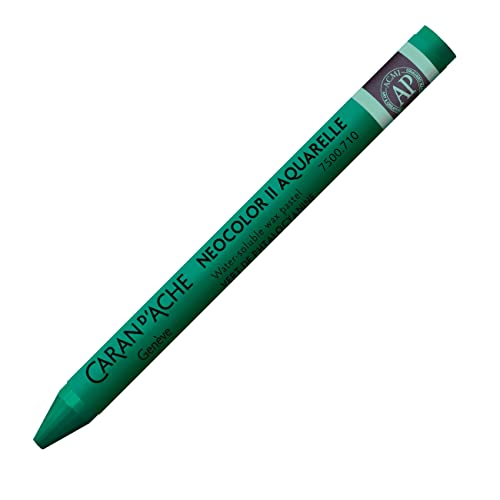 Caran d'Ache NEOCOLOR II 710 PHTHALOCYANINGRUEN/PHTHALOCYANIN GREEN (7500.710) / Pastelle 10 Stück (1er Pack)/ aus Wasservermalbarem Wachs/Für Papier Karton Glas Holz Leder Stoff Stein von Caran d'Ache