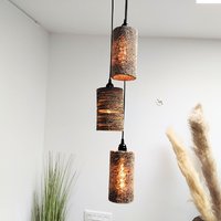 Mehrflammige Pendelleuchte Aus Pappe, Röhrenlampenschirm, Dekorative Pendelleuchte, Moderne Mit Natürlichem Licht, Designer-Hängelampe von CaraselCreations