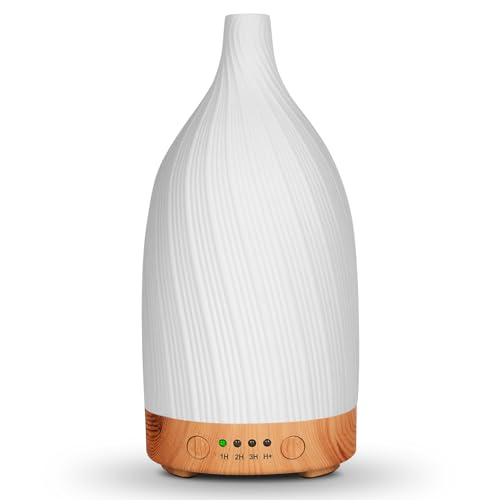 Aromatherapie Diffusor mit Einstellbarem Nebelmodus, 100ml Premium Luftbefeuchter Duftöl Diffuser Keramik Raumduft Diffuser mit 15 Farbe Lichter, Auto-Shut-Off, BPA-Frei Ätherische Öle Diffusor Aromatherapie Diffusor mit Einstellbarem Nebelmodus, 100ml Premium Luftbefeuchter Duftöl Diffuser Keramik Raumduft Diffuser mit 15 Farbe Lichter, Auto-Shut-Off, BPA-Frei Ätherische Öle Diffusor von Carastek
