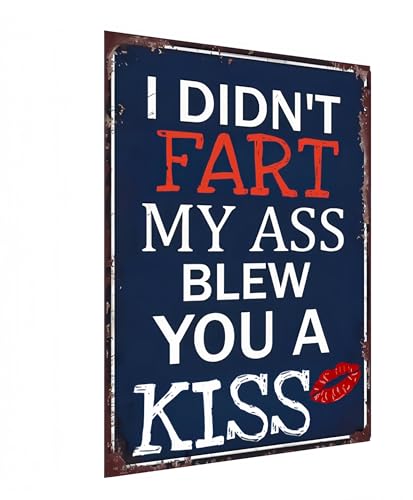 Carastora Lustiges Vintage-Schild – Metall-Blech-Wanddekoration mit kühnem Humor für Zuhause, Kaffeebar, Badezimmer oder Männerhöhle – Gag Geschenkidee, 20,3 x 30,5 cm von Carastora