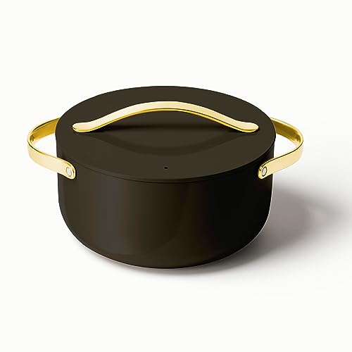 Caraway Dutch Oven Topf mit Deckel, antihaftbeschichtet, Keramik, 26,7 cm, ungiftig, PTFE- und PFOA-frei, ofenfest und kompatibel mit allen Herdarten (Gas, Elektro und Induktion), Schwarz von Caraway