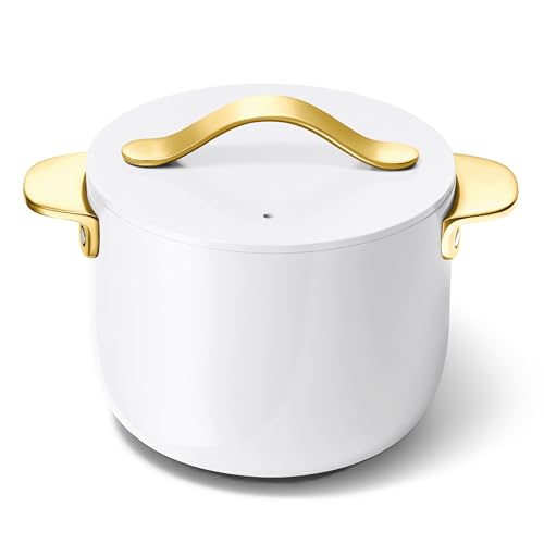 Caraway Petite Cooker – Keramikbeschichteter Topf – frei von Forever Chemikalien – perfekt für Reis, Getreide oder Saucen – Weiß von Caraway