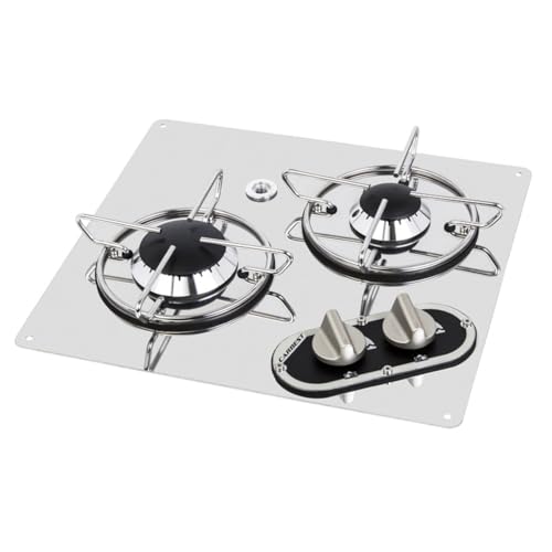 Carbest Gaskocher 2-flammig Einbau Campingkocher 30mbar Zündsicherung Wohnwagen, Wohnmobil Camping Einbaukochfeld von Carbest