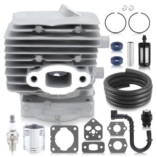 Carbhub Zylinderkolben-Set für Stihl BG86 BG86C SH86C BR200 SR200 Laubgebläse ersetzt 4241 020 1203 mit Kraftstoffleitungsschlauchfilter, Tankentlüftungsdichtung von Carbhub