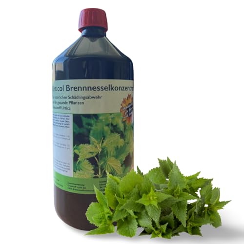 1 L Brennnesselkonzentrat, 100% Brennnesseljauche, Brennnesselsud, organisch, Grundstoff Urtica, natürliche Schädlingsabwehr, für alle Pfanzen geeignet, handgemacht von Carbo Verte