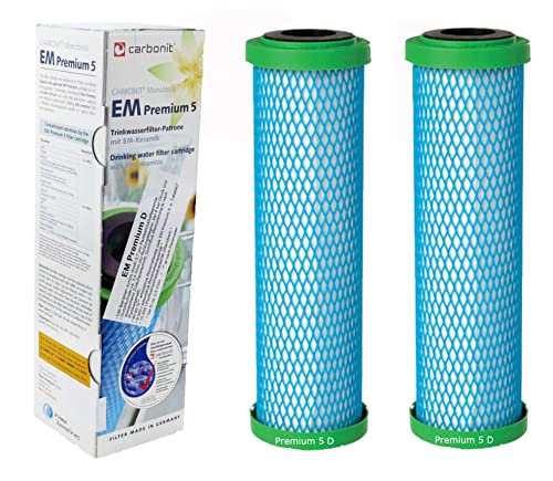 2 x Prime Inventions Wasserfilter EM Premium 5 D höherer Durchfluss für Sanuno Vario-HP Duo von Carbonit