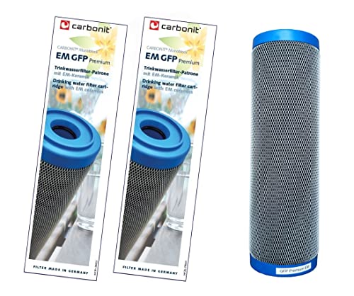 Neuheit: 2 x Prime Invention Wasserfilter GFP Premium EM Filterpatrone 0,4 µ mit mehr Aktivkohle und EM-Keramik von Carbonit