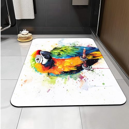 Badematte Abstrakter Papagei Superweiche Badezimmerteppiche, Badematte Rutschfester Absorbierender, Badteppich Waschbar, Duschvorleger Matte Mit Gummirücken Für Matbad Badematte Abstrakter Papagei Superweiche Badezimmerteppiche, Badematte Rutschfester Absorbierender, Badteppich Waschbar, Duschvorleger Matte Mit Gummirücken Für Matbad von Carbono