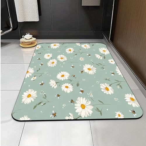 Badematte Bienendaisies Superweiche Badezimmerteppiche, Badematte Rutschfester Absorbierender, Badteppich Waschbar, Duschvorleger Matte Mit Gummirücken Für Matbad Badematte Bienendaisies Superweiche Badezimmerteppiche, Badematte Rutschfester Absorbierender, Badteppich Waschbar, Duschvorleger Matte Mit Gummirücken Für Matbad von Carbono