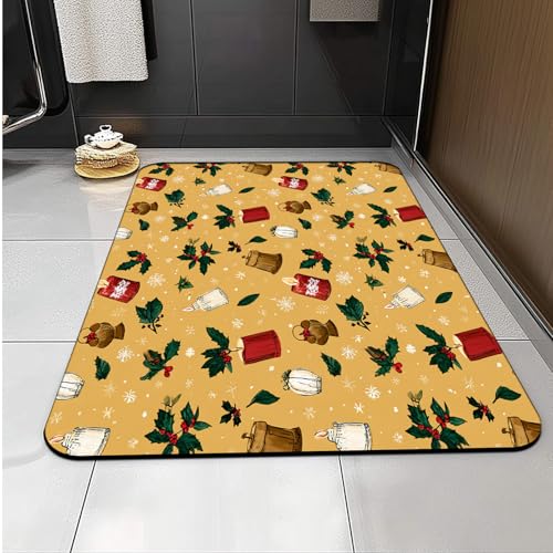 Badematte Kerze Schnee Superweiche Badezimmerteppiche, Badematte Rutschfester Absorbierender, Badteppich Waschbar, Duschvorleger Matte Mit Gummirücken Für Matbad Badematte Kerze Schnee Superweiche Badezimmerteppiche, Badematte Rutschfester Absorbierender, Badteppich Waschbar, Duschvorleger Matte Mit Gummirücken Für Matbad von Carbono