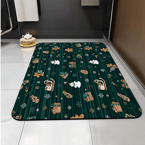 Badematte Schneemann Schneeflocke Superweiche Badezimmerteppiche, Badematte Rutschfester Absorbierender, Badteppich Waschbar, Duschvorleger Matte Mit Gummirücken Für Matbad von Carbono