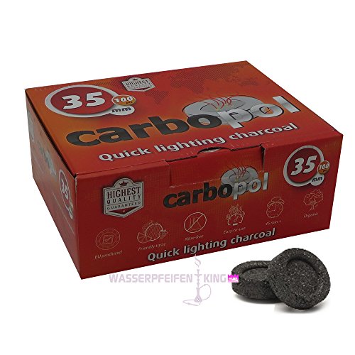 Carbopol selbstzündende Shisha Kohle - 35 mm in der Box von Carbopol