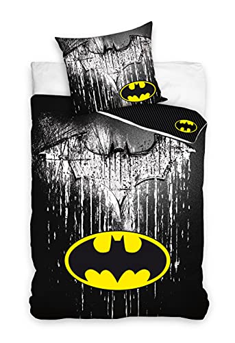 Baumwolle Bettwäsche 140x200 + 70x90 cm Batman Superhero von Carbotex