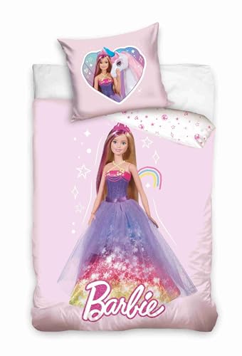 Carbotex Barbie Kinderbettwäsche Babybettwäsche Kinder Bettwäsche 100x135 cm + 40X60 cm von Carbotex