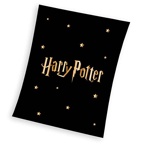 Carbotex Große weiche Decke Fleecedecke CORAL 130x170 Harry Potter, Schwarz von Carbotex