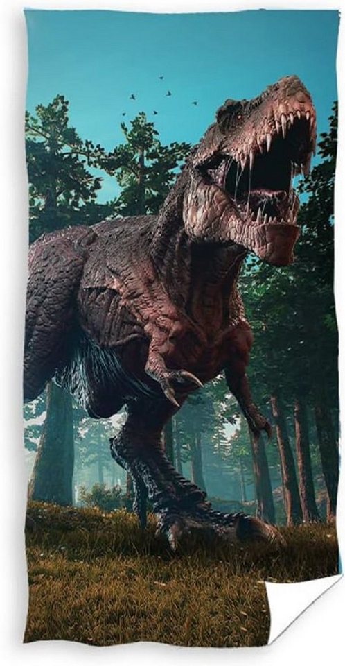 Carbotex Handtücher Dino Duschtuch Badetuch Handtuch Strandtuch Dinosaurier 70 x 140cm von Carbotex