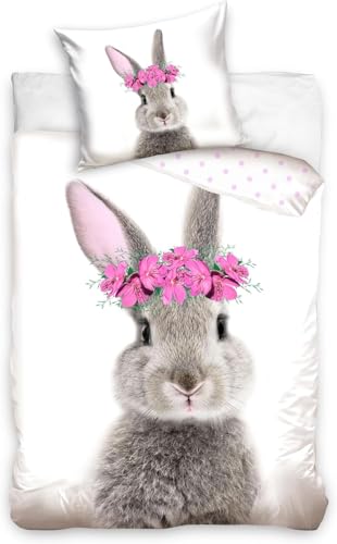 Carbotex Hase Kaninchen Bettwäsche 135 x 200 cm von Carbotex