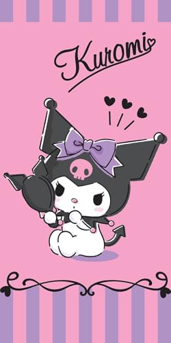 Carbotex Hello Kitty Kuromi Badetuch Handtuch Strandtuch 70 x 140 cm von Carbotex