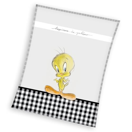 Carbotex LOONEY TUNES Tweety Decke 130 x 170 cm - weich und lustig für alle Fans! von Carbotex