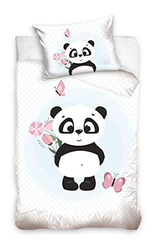 Carbotex Panda Bär Babybettwäsche 100x135 cm von Carbotex