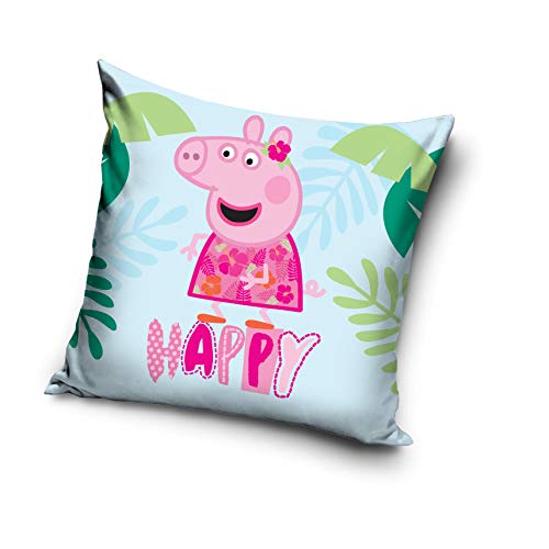 Carbotex Peppa Pig Schweinchen Peppa Kissen Dekokissen Zierkissen gefüllt 40 cm x 40 cm (PP182032) von Carbotex