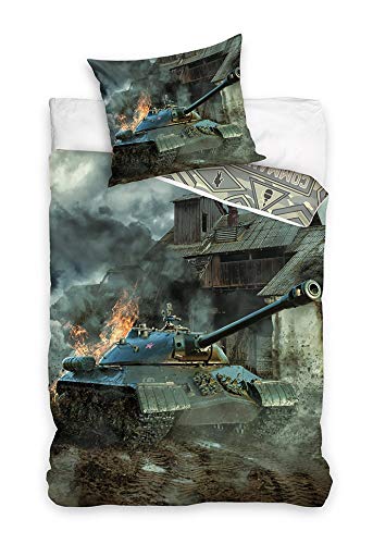 Carbotex Tank Panzer Military Bettwäsche NL205011 140x200 cm + 70x90 cm von Carbotex