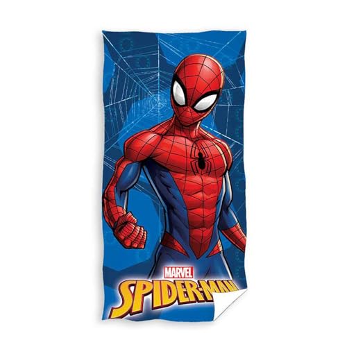 Spiderman Action Handtuch aus 100 % Baumwolle – Kinder-Badetuch – ultraweiches & großes Handtuch für Mädchen & Jungen – Kleinkind-Strandtücher für Schwimmen, Dusche, Pool und mehr – niedliches Thema von Carbotex