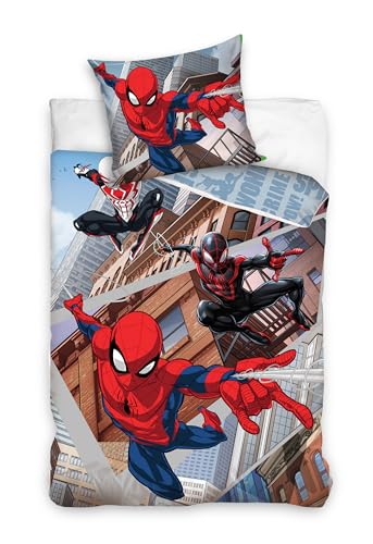 Spiderman Kinder-/Jugendbettwäsche Wendebettwäsche SM4326-4 135x200cm/80x80cm von Carbotex