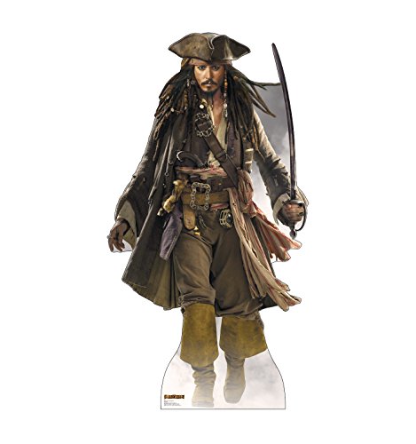 Hogdseirrs Cardboard People Pappaufsteller Captain Jack Sparrow, lebensgroß, Disney's Pirates of The Caribbean von Cardboard People