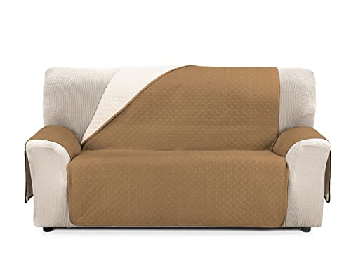 Cardenal Textil RUBÍ Sofaüberwurf, zweifarbig, wendbar, Polyester, Beige (Crudo Beige), 2 Sitzer von Cardenal Textil