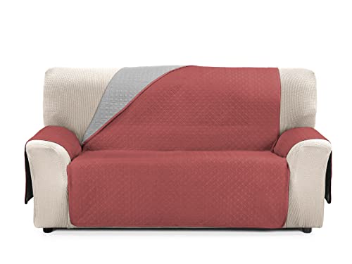 Cardenal Textil RUBÍ Sofaüberwurf, zweifarbig, wendbar, Polyester, Rot Perle, 2 Sitzer von Cardenal Textil