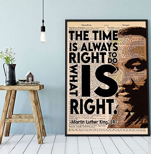 Metall-Blechschild im Retro-Stil, inspiriert von Martin Luther King Jr., inspirierende Zitate, Vintage-Poster, The Time is Always Right to Do What is Right MLK Black Lives Matter, rustikale von Cardigirl