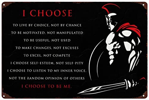 Retro-Metall-Blechschild, 20,3 x 30,5 cm, "I Choose to Live by Choice Not by Chance" Poster, Vintage-Poster, Motivationsposter, nostalgische Kunst, Dekoration, Neuheit, dekoratives Handwerk, beste von Cardigirl