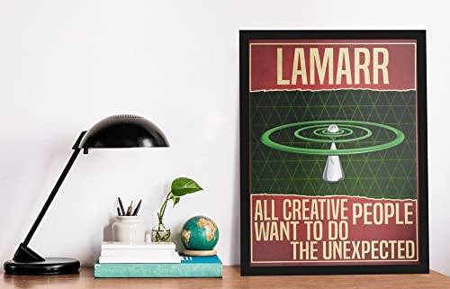 Retro-Metall-Blechschild, 20,3 x 30,5 cm, Informatik, Klassenzimmer, Dekoration, Mathematik-Poster, Wissenschaftskunst, Hedy Lamarr-Poster, rustikale Heimdekoration, lustige Raumdekoration von Cardigirl