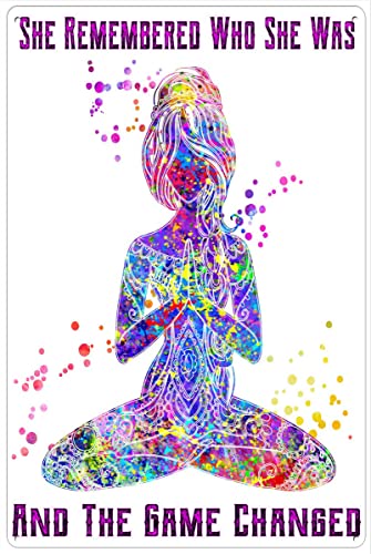 Retro-Metall-Blechschild, 20,3 x 30,5 cm, motivierendes, inspirierendes Poster – Motivierende Wandkunst – She Remembered Who She was and The Game Changed Positive Wall Art Prints Lustige von Cardigirl