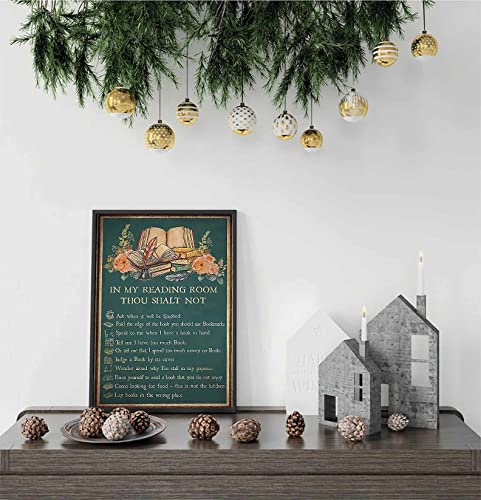 Retro Metall-Blechschild 14 x 20 cm in My Reading Room Thou Shalt Not Reading Room Rules Poster, Buchliebhaber-Kunstdruck, Liebeslese-Poster, Bücherwurm-Geschenk, Bibliothekswandkunst von Cardigirl