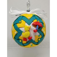 Handgemachtes Gefaltetes Stoffornament Mit Ente Und Regenschirmdekoration von CardinalCreationsCo