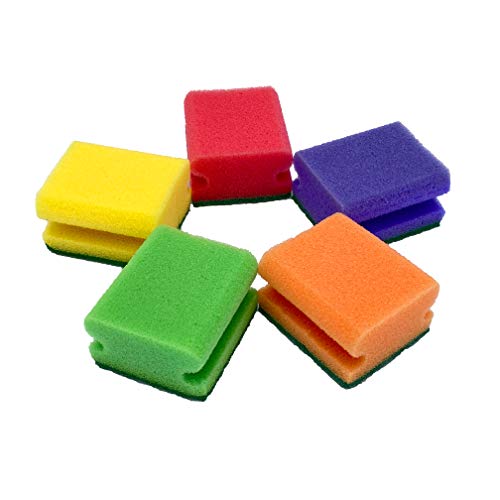Topfschwamm 5er Set mit Griffleiste Küchenschwamm, bunt und farbenfroh, Putzschwamm zweiseitig, Küchenschwämme, Topfschwämme Topfschwamm 5er Set mit Griffleiste Küchenschwamm, bunt und farbenfroh, Putzschwamm zweiseitig, Küchenschwämme, Topfschwämme von Care 4 You