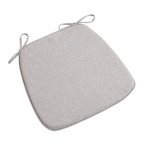 6Er Set Rutschfestes Stuhlkissen Mit Bändern, Stuhlauflage Kissen Für Esszimmerstühle, Waschbares Sitzauflage Für Stühle Im Büro Outdoor Indoor, Baumwoll Und Leinen Material,L gray,45X42cm von Care Spring