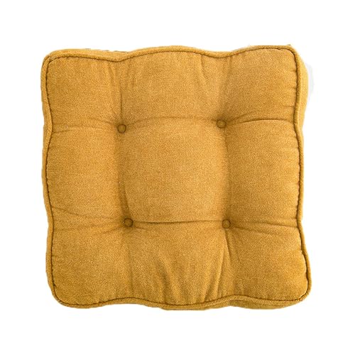 Care Spring 4Er Set Stuhlkissen Quadratisch Dick Design, Sitzkissen Stuhl Garten Küche Sesselkissen 40/45/50 cm, Sitzpolster Outdoor Für Esszimmer Büro Terrasse Und Wohnzimmer,Gelb,40X40X8Cm von Care Spring