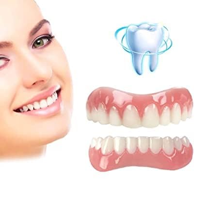 Care Spring Sofort Furniere Prothesen 1 Paar Veneers Gefälschte Zähne Oben Und Unten, Künstliche Zähne Zum Aufstecken, Provisorischer Zahnersatz Aufhellung Für Männer Frauen Zahndefekte Abdecken von Care Spring