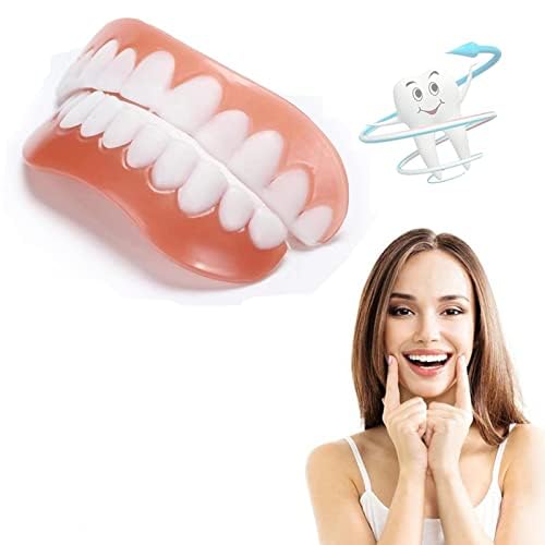 Künstliche Zähne Zum Aufstecken 2 Paare Zahnersatz Selber Machen, Prothesen Gefälschte Zähne Oben Und Unten Für Aufhellung, Kosmetische Veneers Provisorischer Zahnersatz Für Männer & Frauen von Care Spring