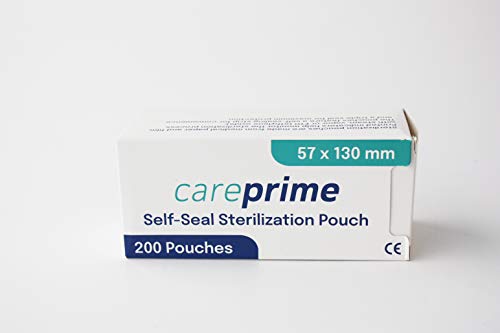 CarePrime Sterilisationsbeutel, selbstklebend, für Autoklaven, 57 x 130 mm, 200 Stück von CarePrime