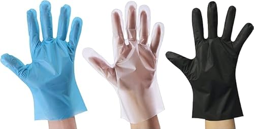 CarePrime TPE Handschuhe Einmalhandschuhe | Puderfrei | Latexfrei | Unsteril | 2000 Stück (Schwarz, L) von CarePrime