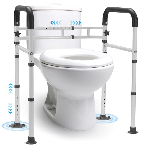 Careboda Toiletten-Sicherheitsrahmengriffe, Toilettengriffe für ältere Menschen und Behinderte, verstellbar, selbständiges rutschfestes Toilettenrahmen, entfernbare klappbare Griffe, passt zu den meis Careboda Toiletten-Sicherheitsrahmengriffe, Toilettengriffe für ältere Menschen und Behinderte, verstellbar, selbständiges rutschfestes Toilettenrahmen, entfernbare klappbare Griffe, passt zu den meis von Careboda