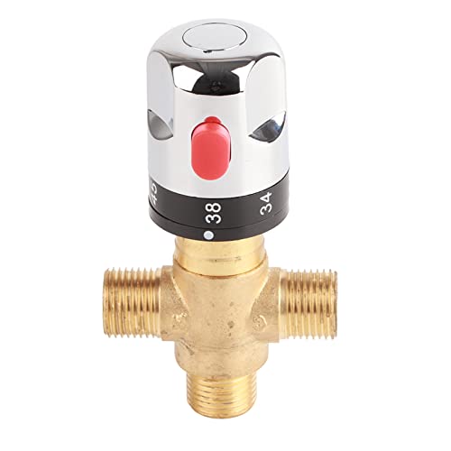Armatur Thermostat Messing, G1/2 Waschbeckenarmatur Feste Temperatur für Badezimmer Küche35-45 °C von Caredy